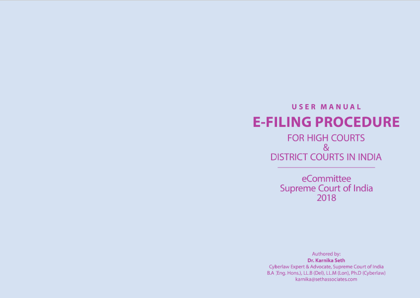 E-filing Manual for High courts and District courts in India, 2018